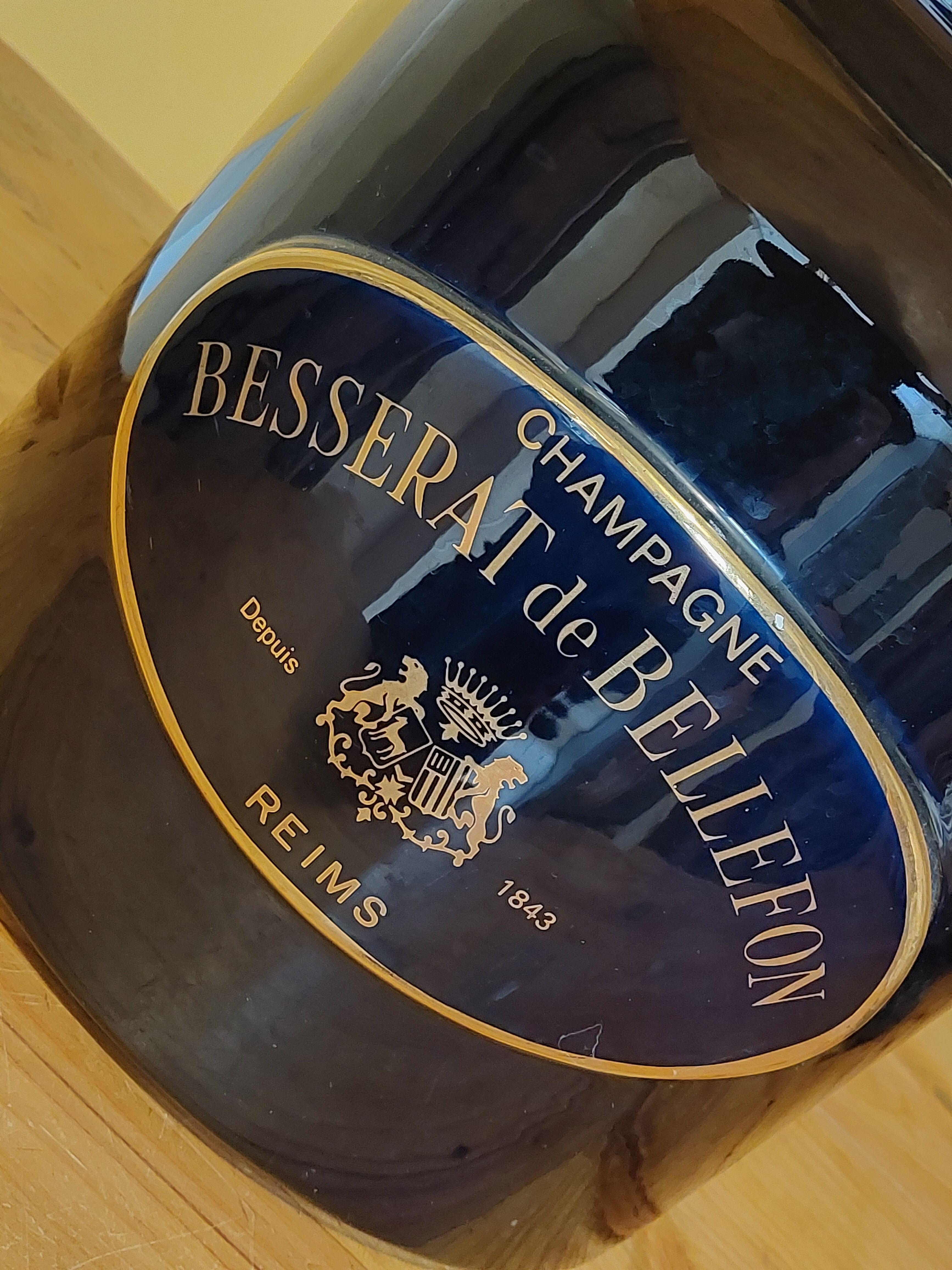 Navy blue ceramic refresher stamped
