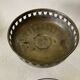 Antique crystal fruit bowl on a brass pedestal
