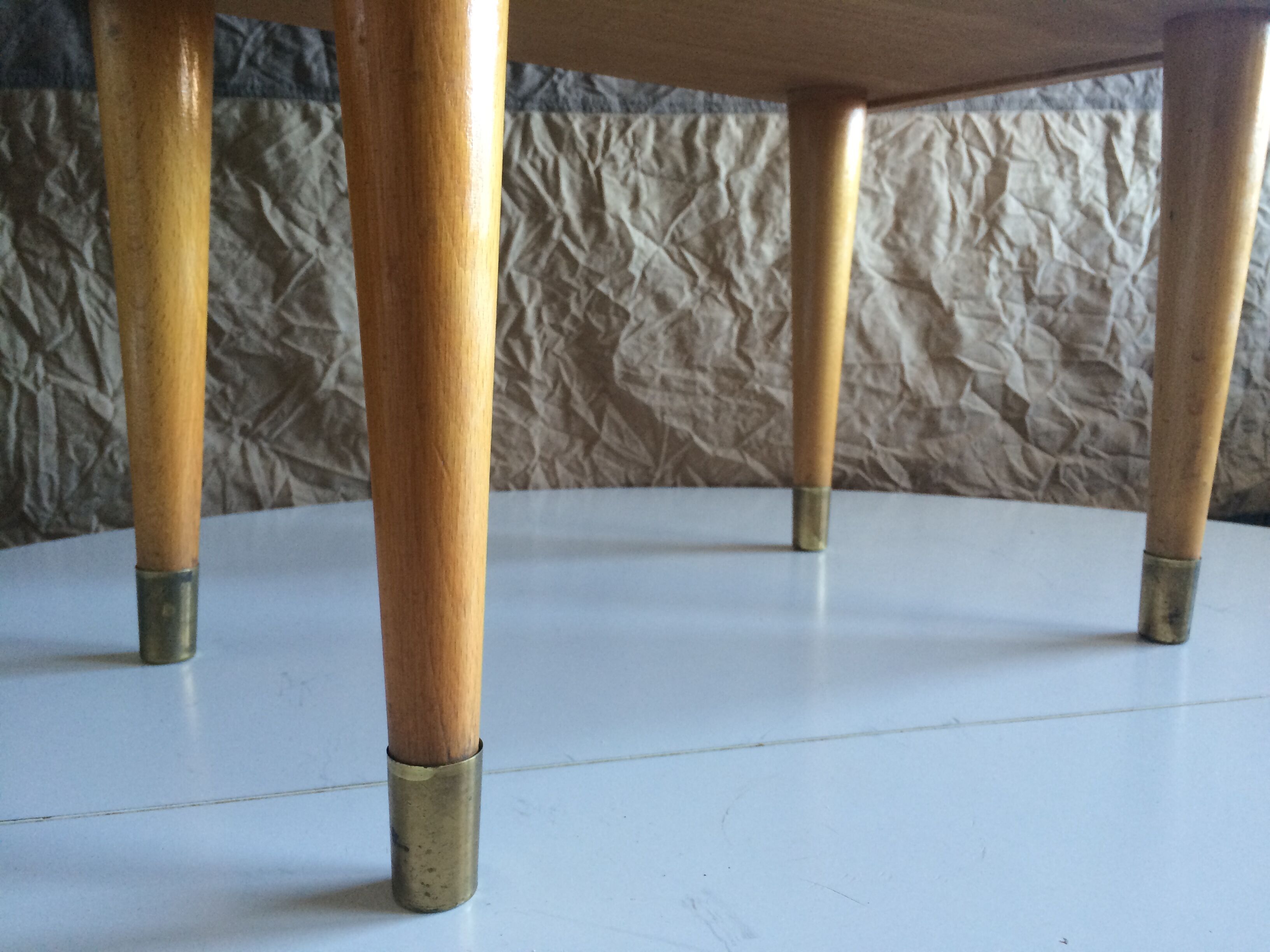 French vintage bedside in varnished blond wood 60