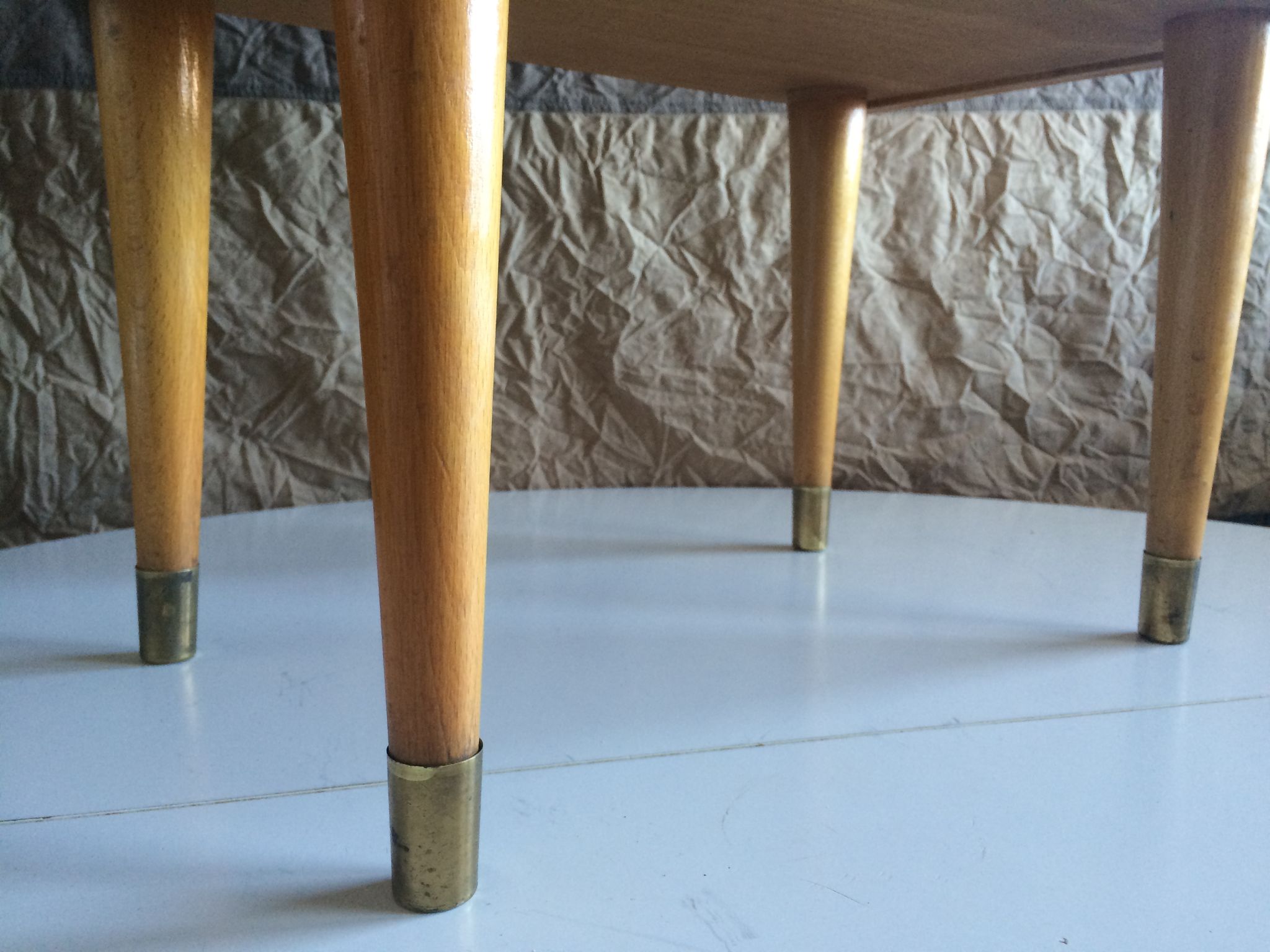 French vintage bedside in varnished blond wood 60