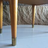 French vintage bedside in varnished blond wood 60