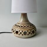 Openwork ceramic lamp by Jean Chatoney, double lighting, 70s