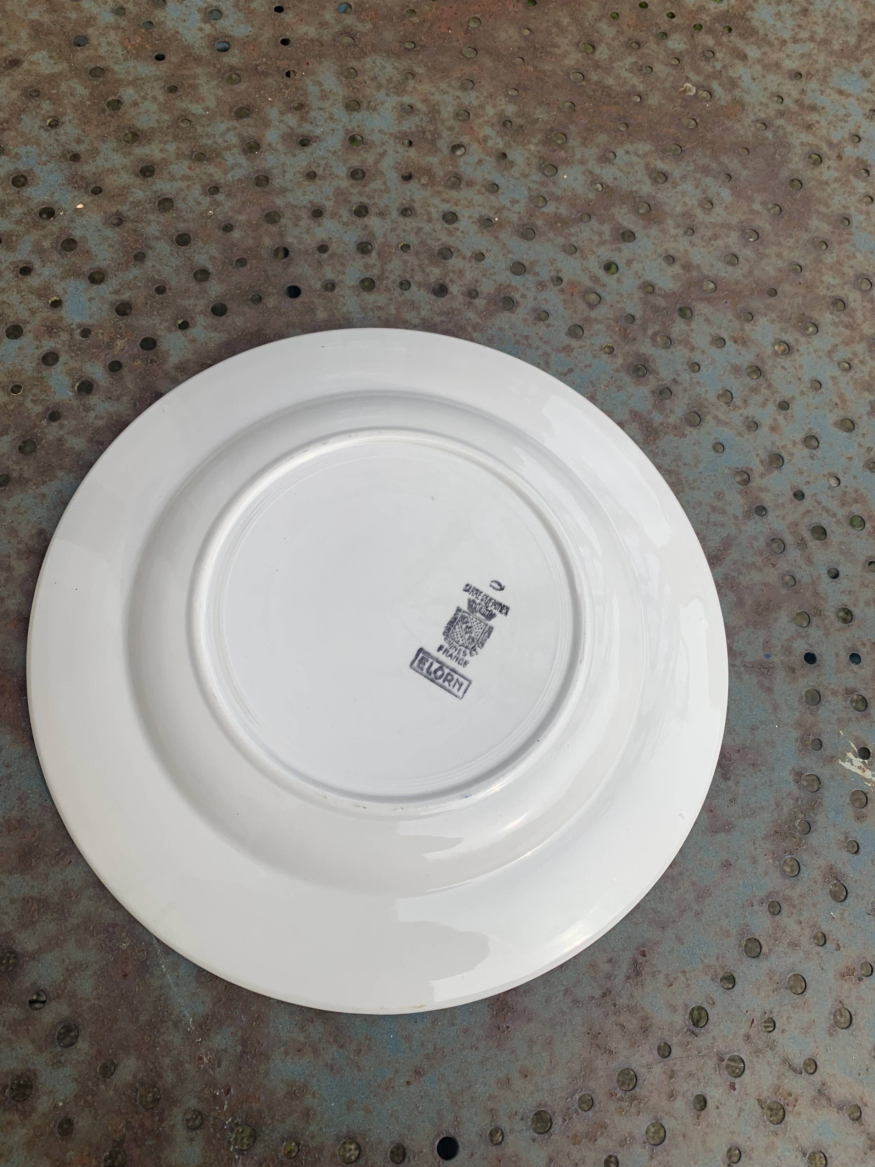 Cake dish, Elorn model, Digoin, Sarreguemines, vintage