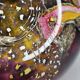 Glass vase - signed - gold leaf - Art Nouveau influence