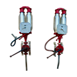 Pair of vintage petrol pumps from the japy brand, 1900