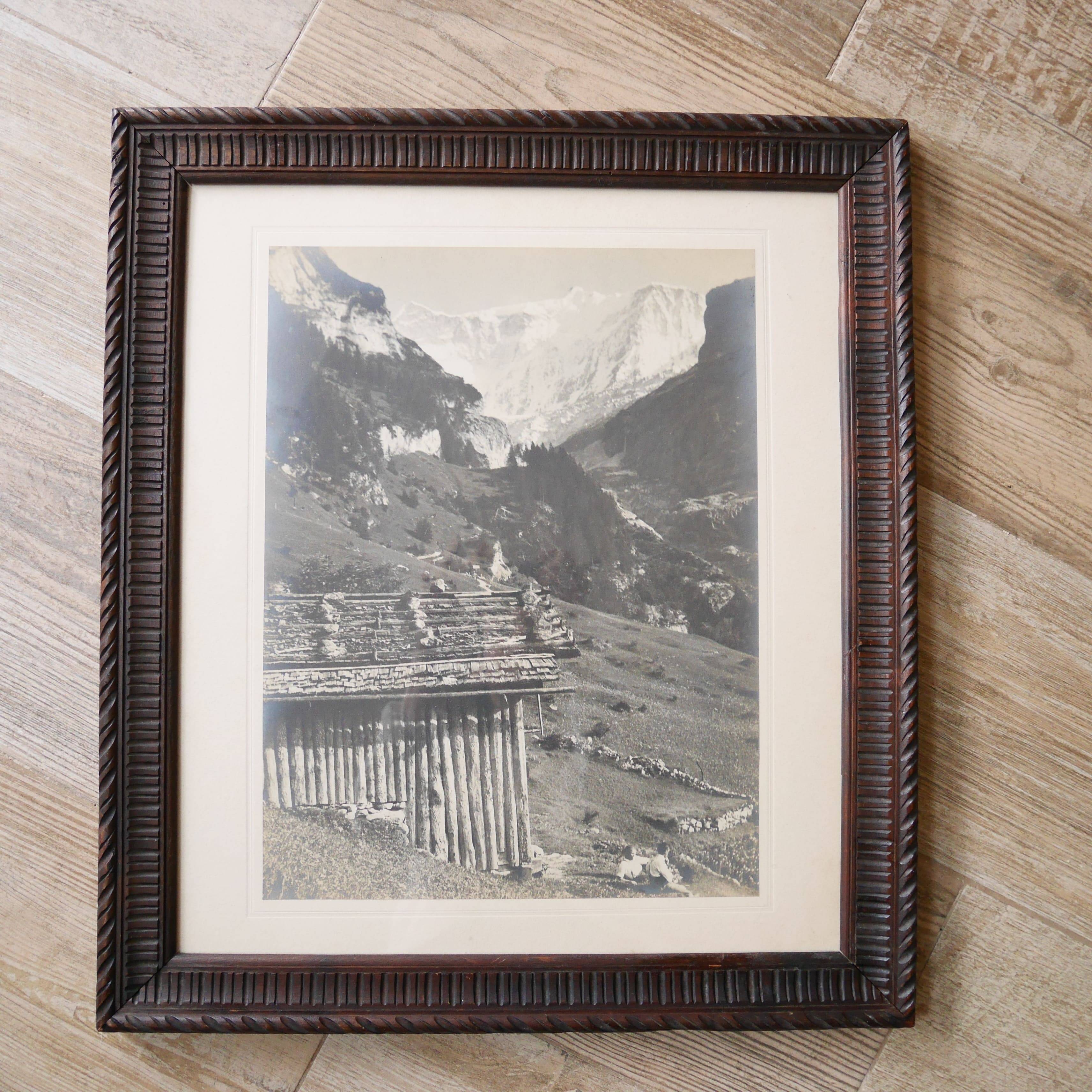 Mountain chalet photography painting