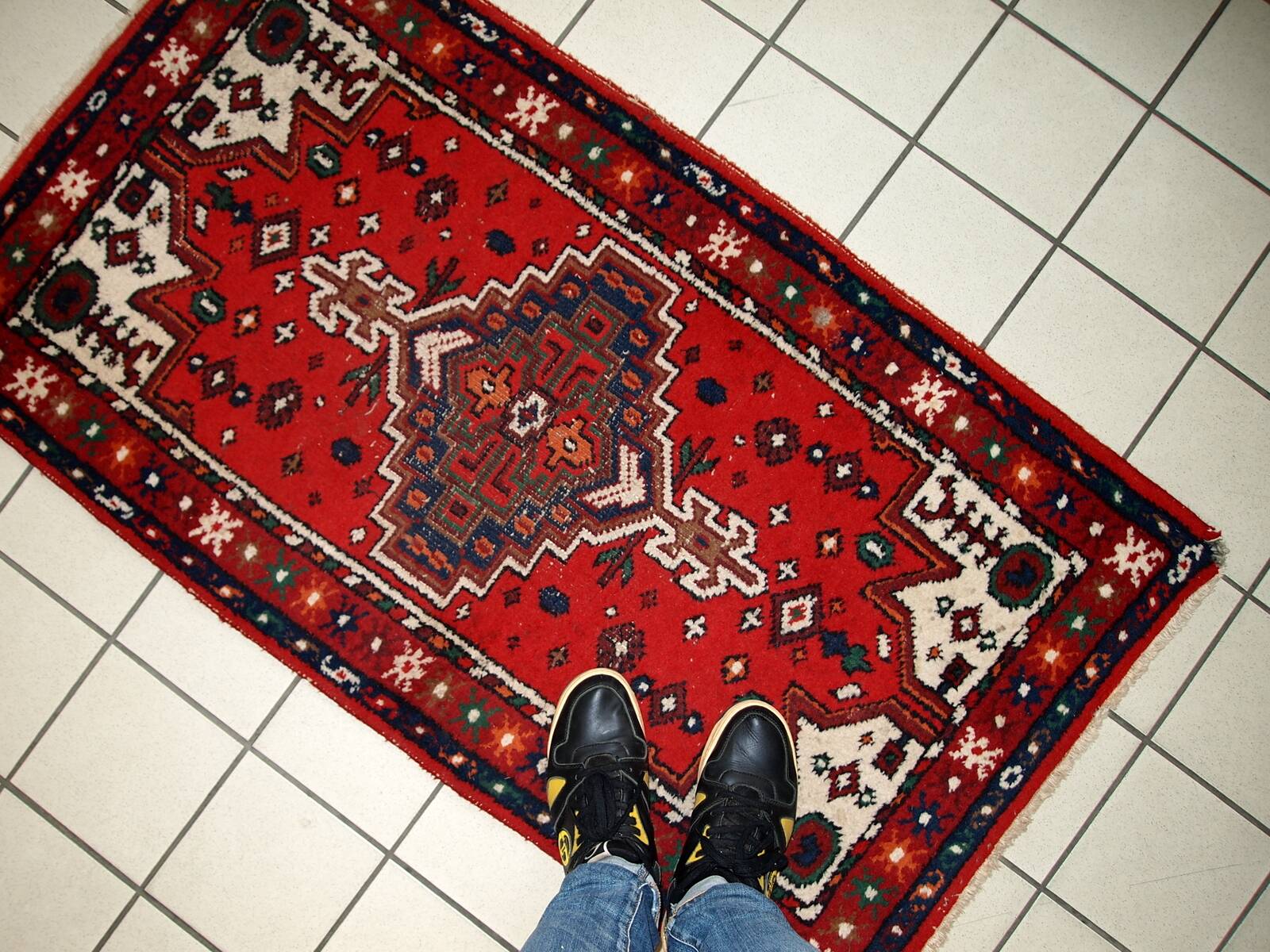 Tapis Vintage Hamadan en Laine, Années 1970, Élégance Intemporelle