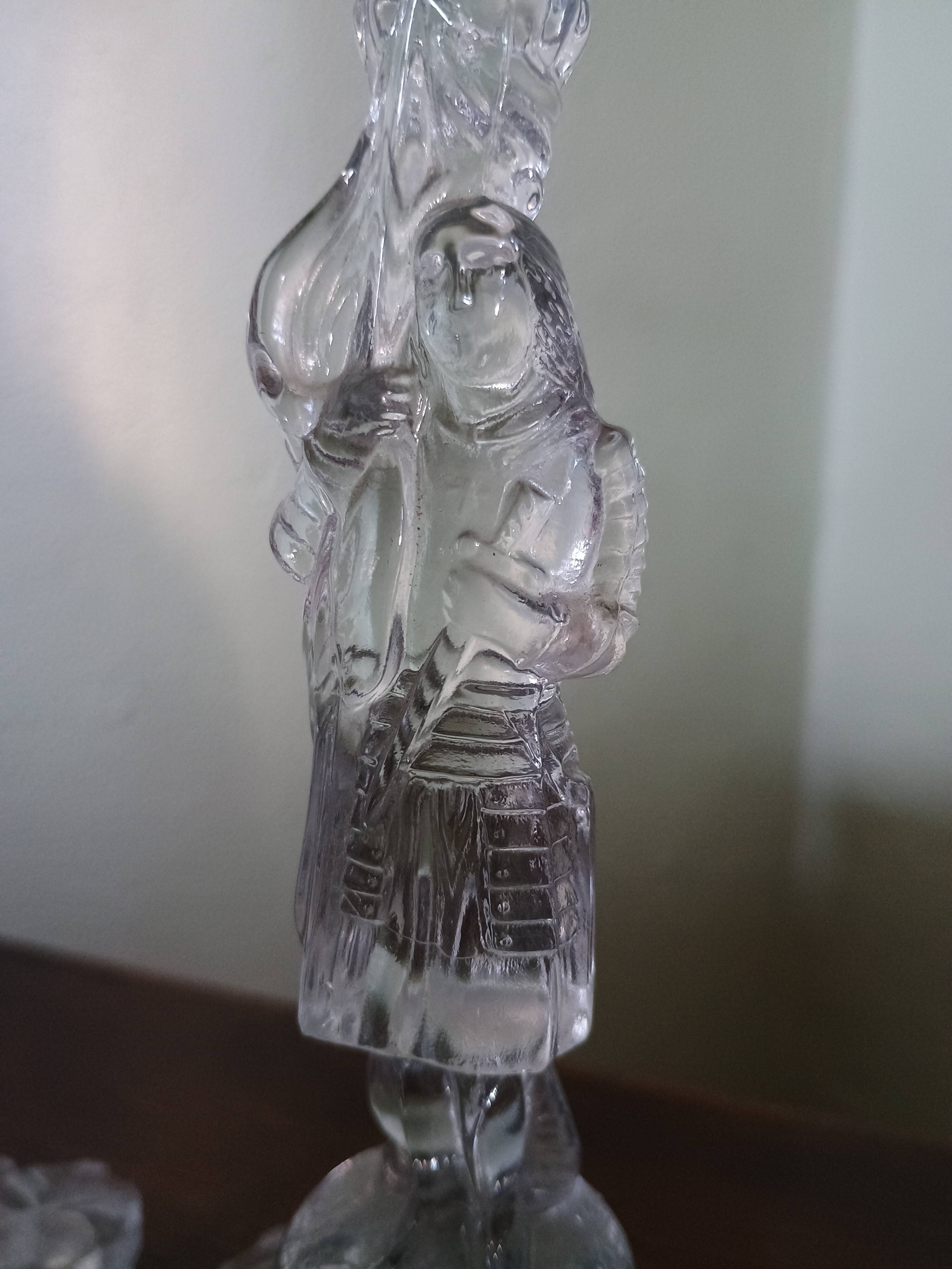 Fake pair - Joan of Arc warrior candlestick - Lily - Portieux glass