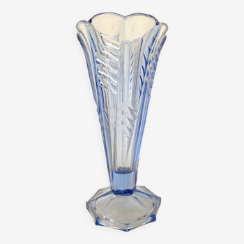 Vase ancien cornet bleu 27 cm