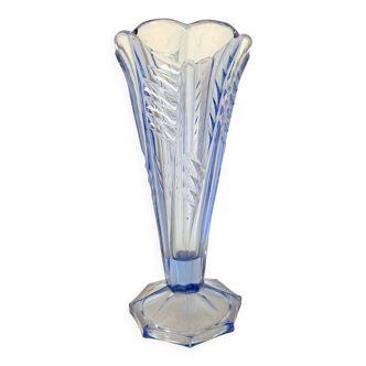 Vase ancien cornet bleu 27 cm