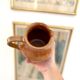 Vintage pink stoneware pitcher