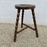 Antique tripod stool, farmhouse stool, 1950s-1960s