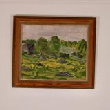 Original Swedish Oil on Panel – “Trees” by Gunnar Wärn – Signed