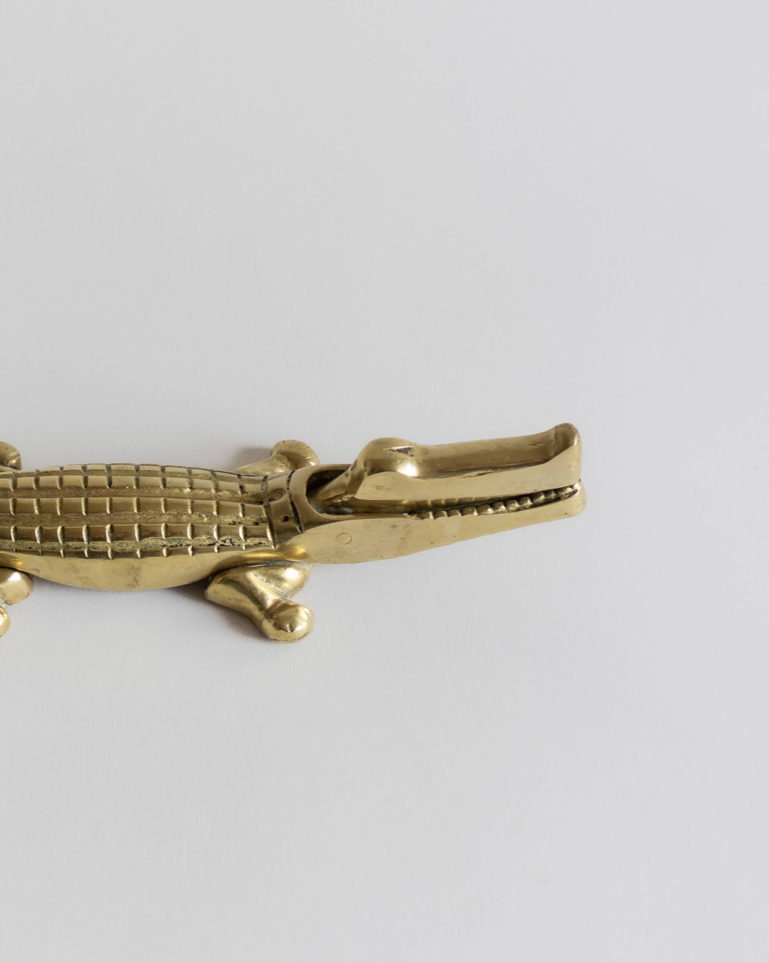XL crocodile-shaped nutcracker, brass, 60s/70s