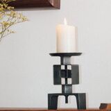 Wrought metal totem candle holder, 1960s
