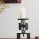 Wrought metal totem candle holder, 1960s