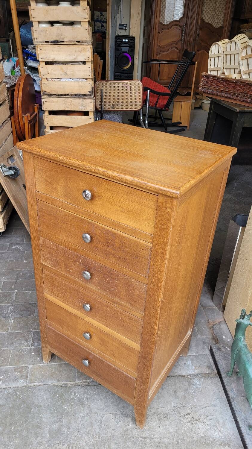 Vintage compass foot chest of drawers - 1950s