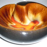 Empty round pocket Ø 20 cm black, red and yellow Vallauris style