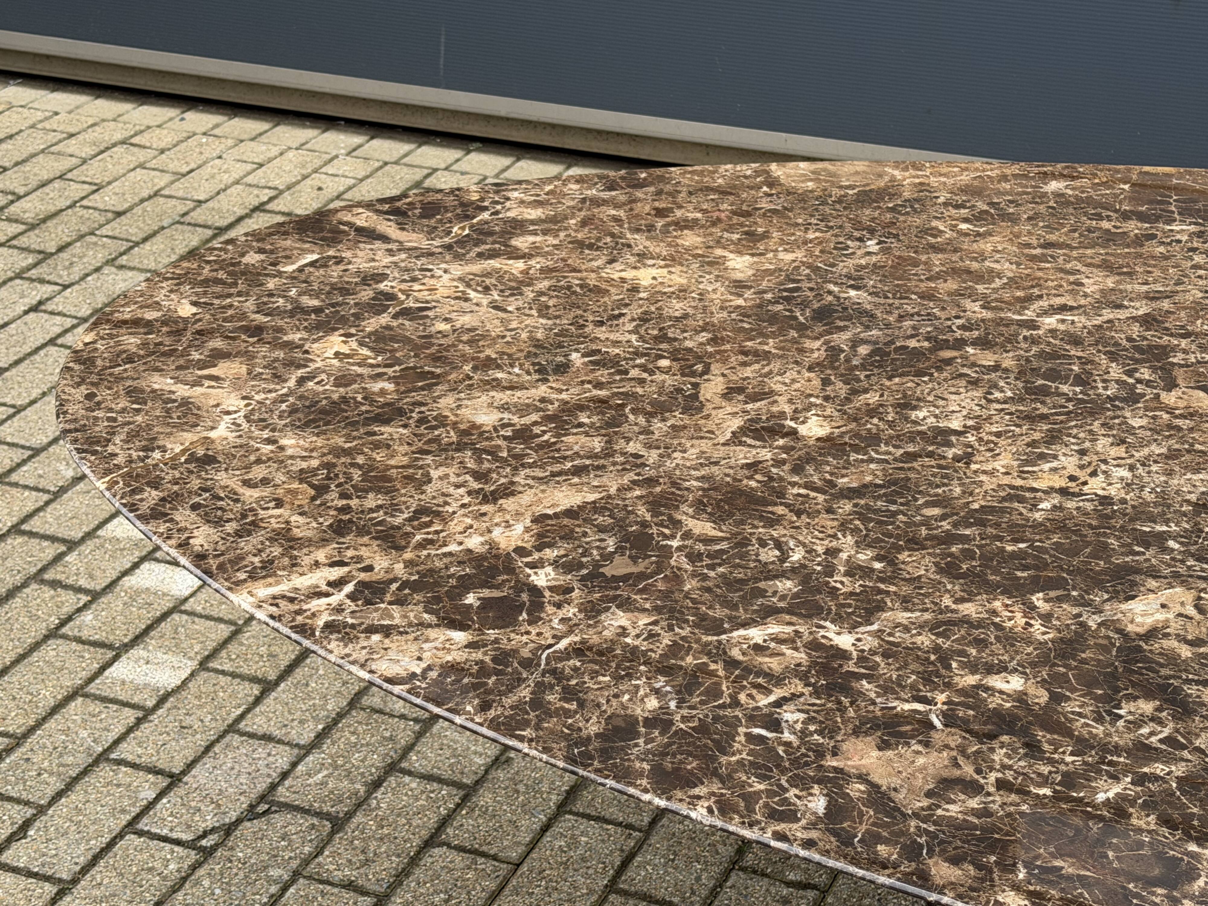 Original oval dining table Knoll Tulip (244cm) Emperador