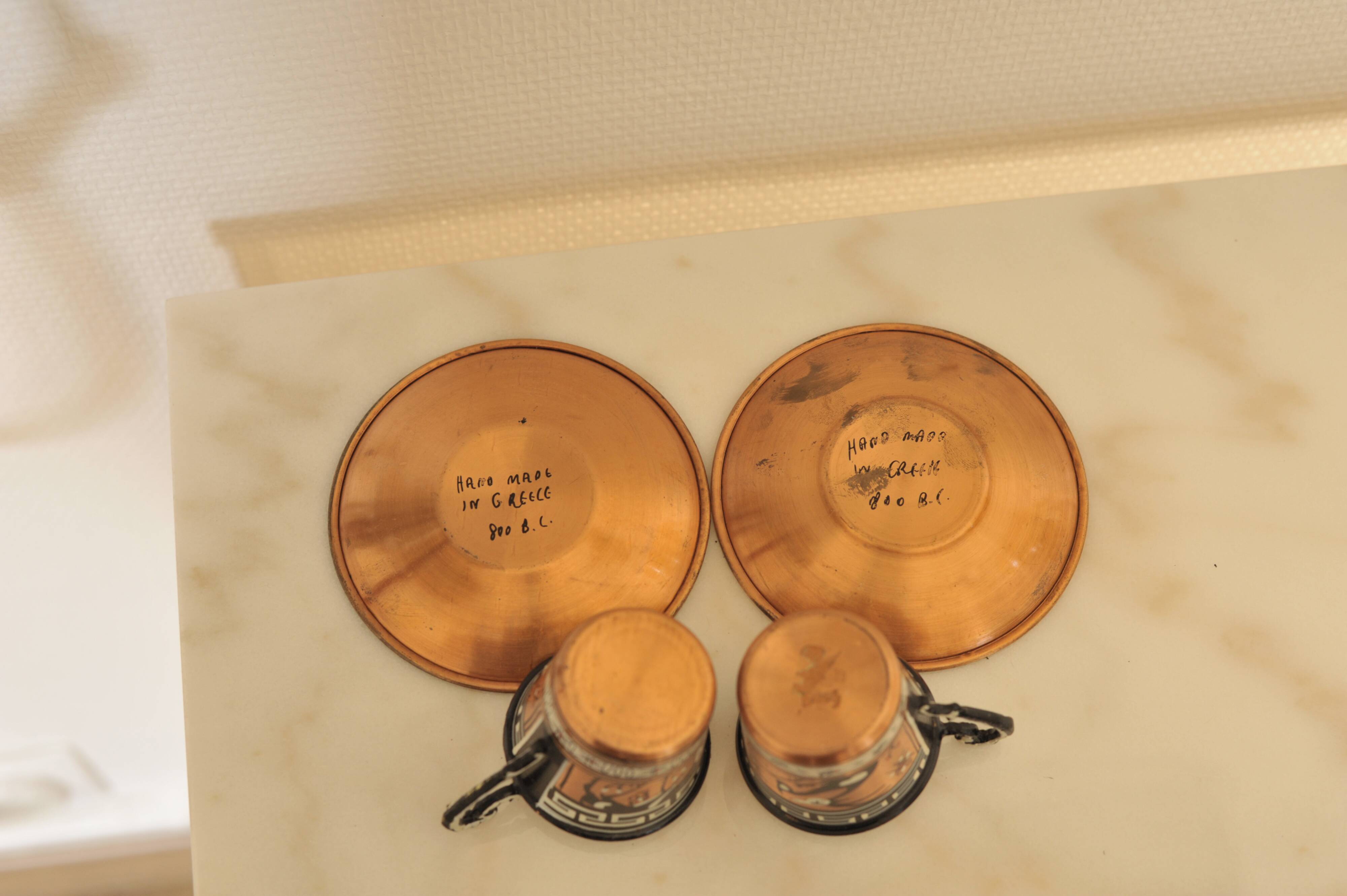 2 Greek espresso cups