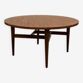 Table basse ronde scandinave en teck