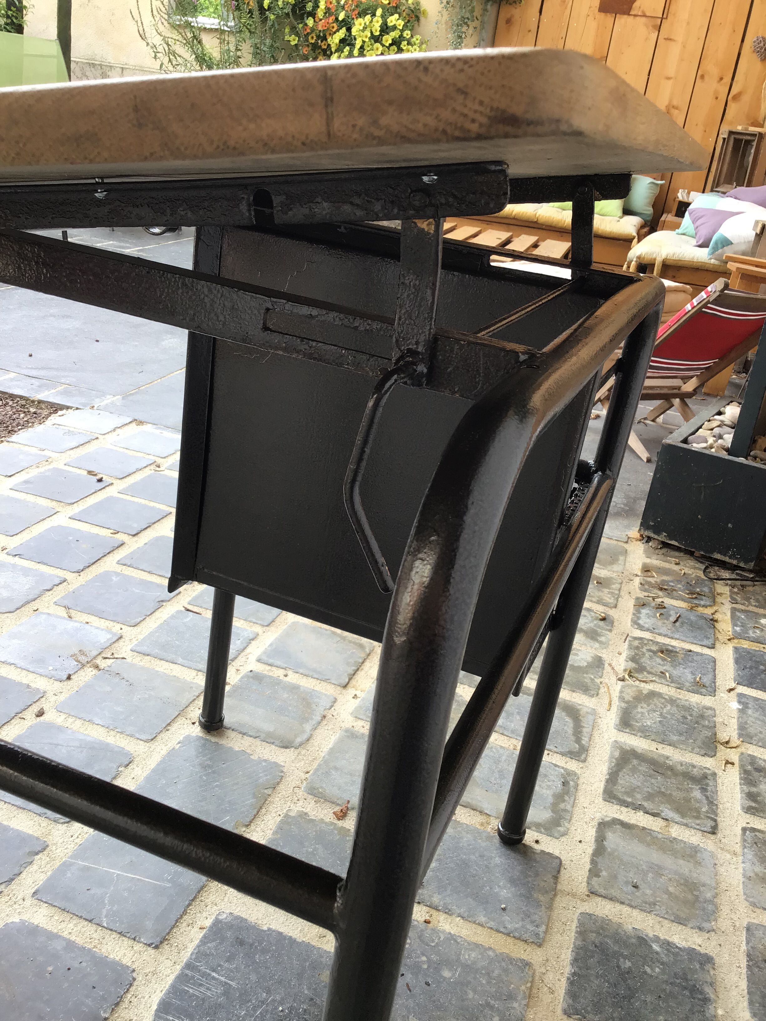 School desk and chair