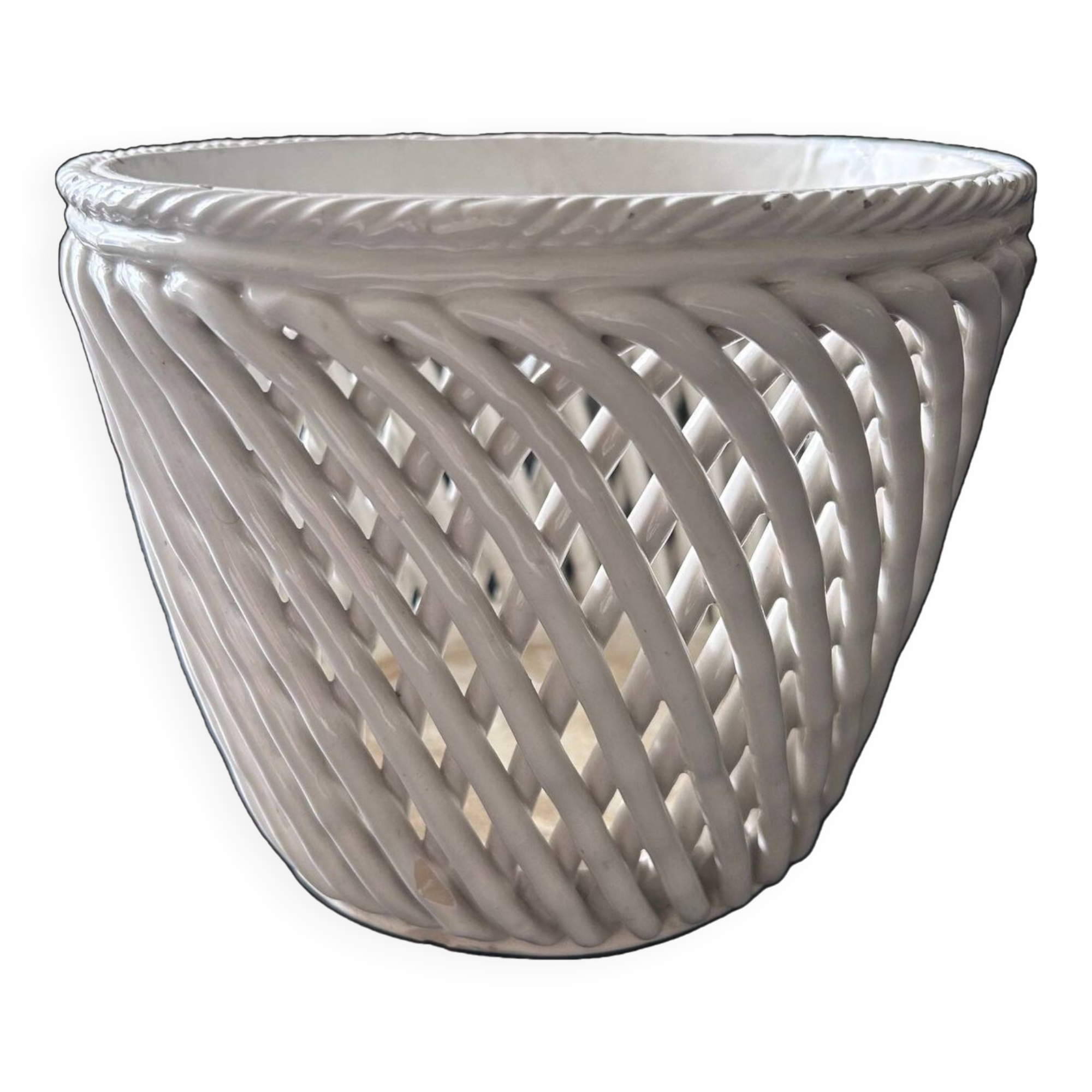 woven earthenware pot cover 1950