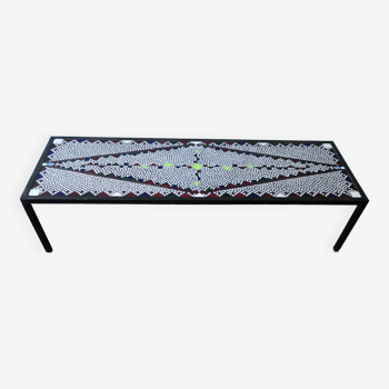 Vintage metal and ceramic coffee table