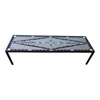 Vintage metal and ceramic coffee table