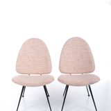 Vintage chair pair with metal legs, 1960s