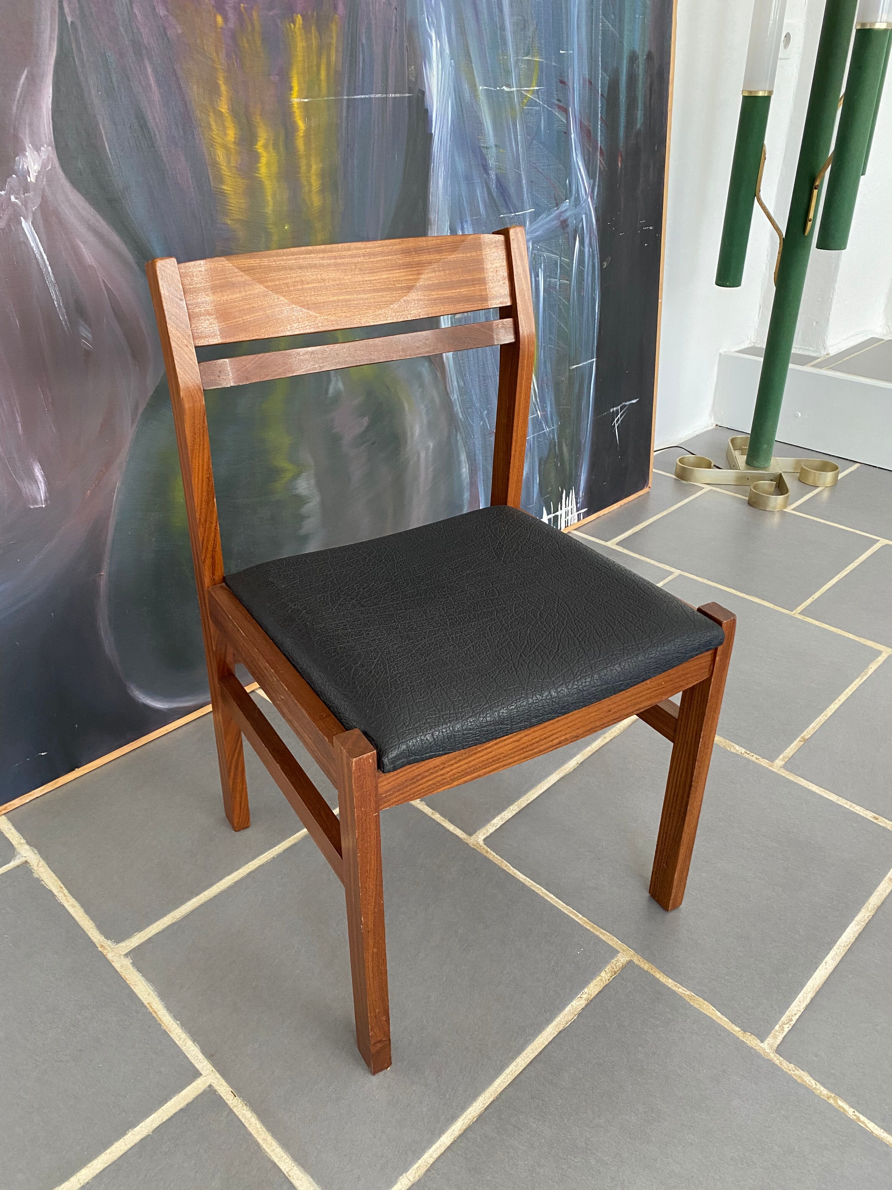 Set 4 Scandinavian teak chairs vintage 60s