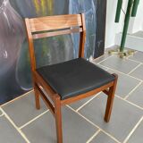 Set 4 Scandinavian teak chairs vintage 60s