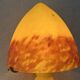 Contemporary mushroom lamp in amber-tinted yellow glass paste, height 58 cm