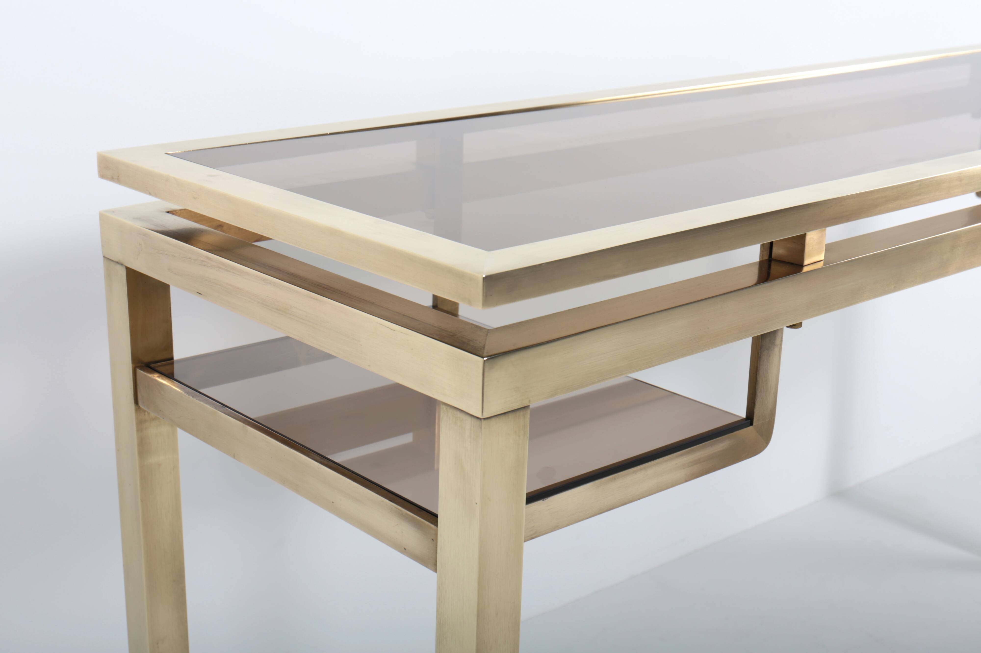 Brass console by Guy Lefevre, 1970s