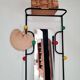 Cloakroom metal coat rack with balls from the 60s