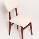 Beech wood armchair in cherry colour with cream boucle fabric - 20th century, Europe, 1960.