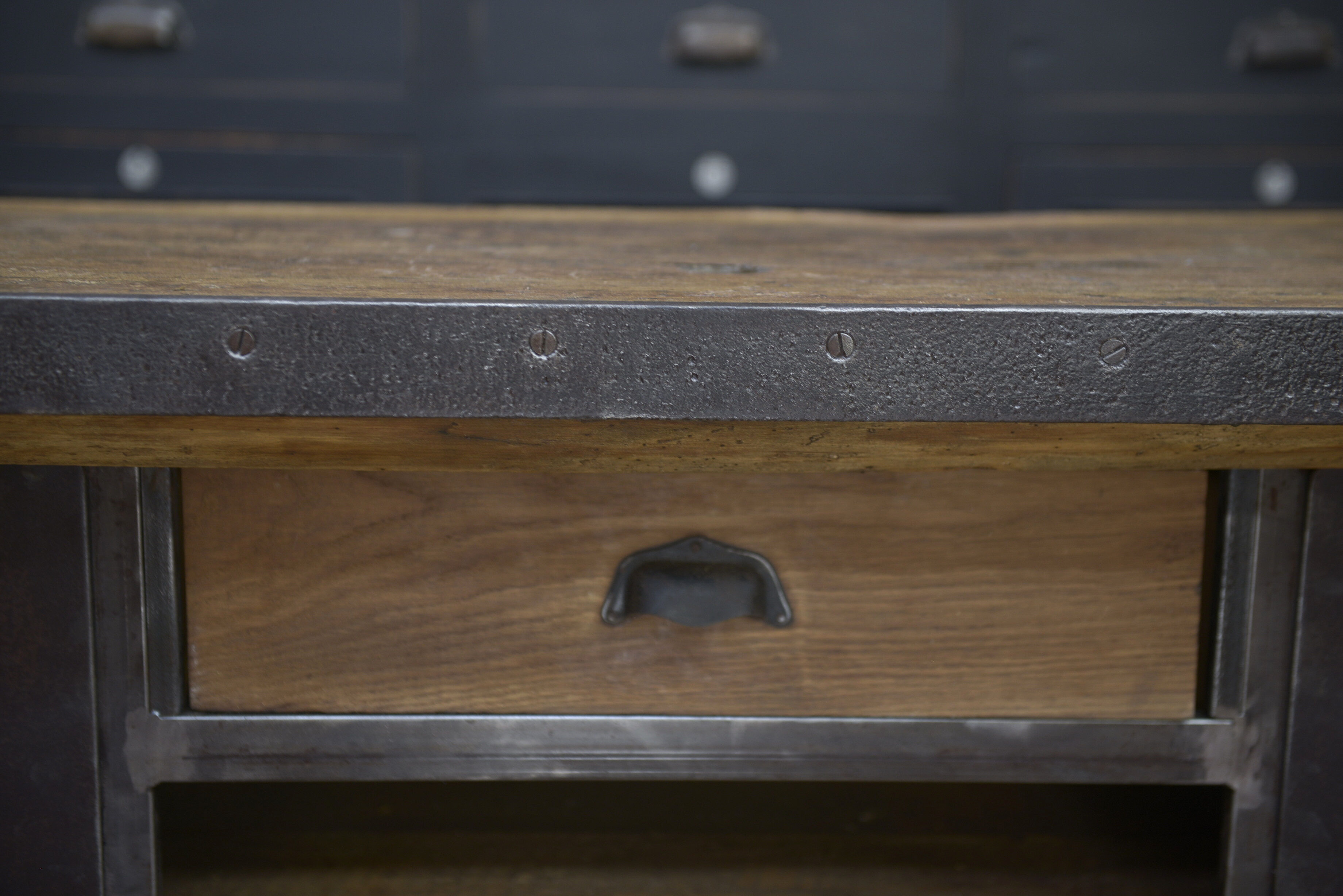 Industrial low industrial furniture carpenter's workbench 1930