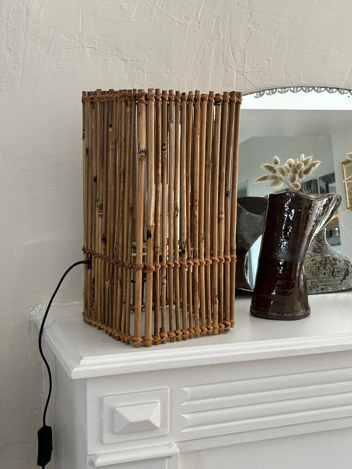 Vintage rattan lamp