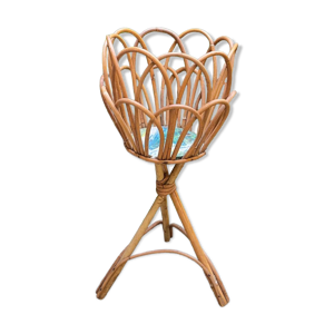 Porte plante osier vintage