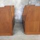 Pair of modernist fin wall shelves in solid oak - 1950