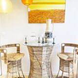 High rattan stool – Roger Coster design, 1970