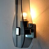 Black Veca wall lamp, cut Murano glass, Italy, 1970
