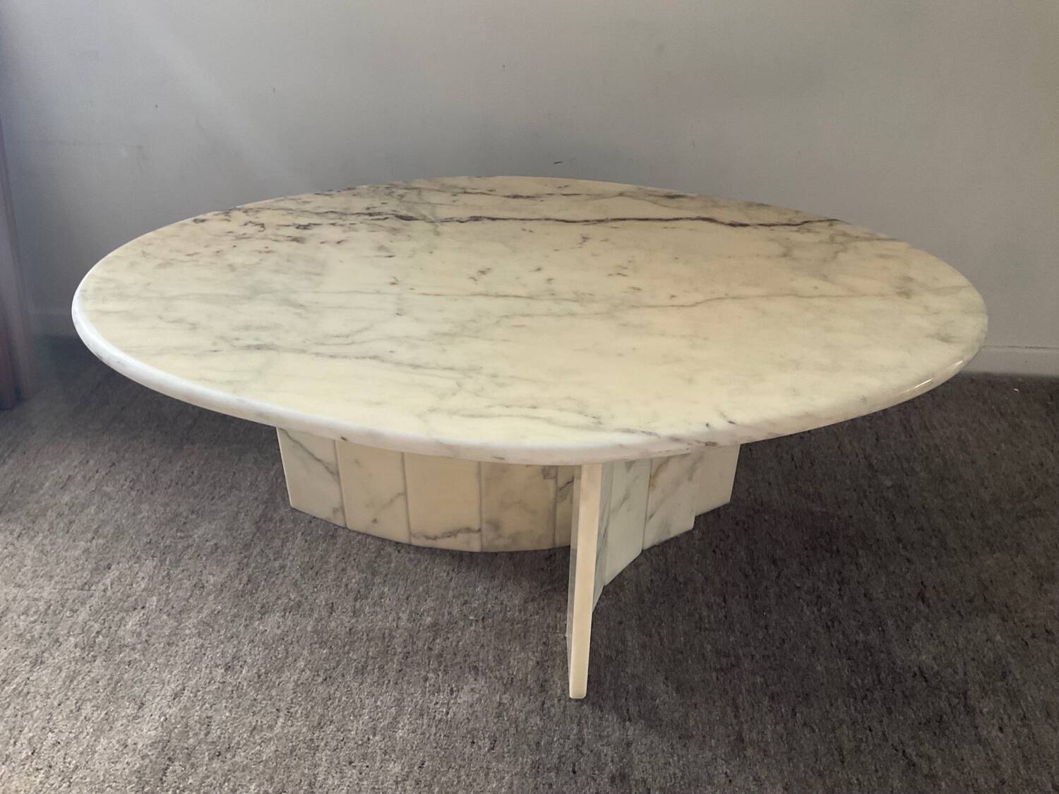 Vintage Carrara marble coffee table