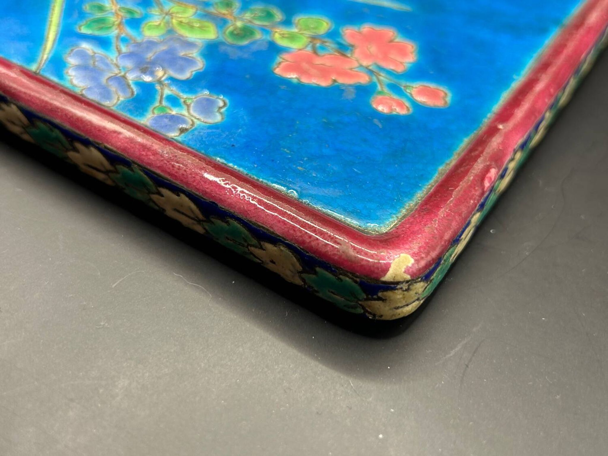 Trivet in cloisonné enamel from Longwy - pheasant design
