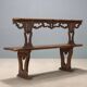 Antique walnut wood bench, Italy, 18th century