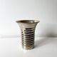 Vintage modernist striped polished aluminium vase