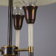 Lampe de table moderniste en métal laqué noir et doré