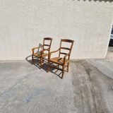 Paire de fauteuils Louis Philippe en châtaignier