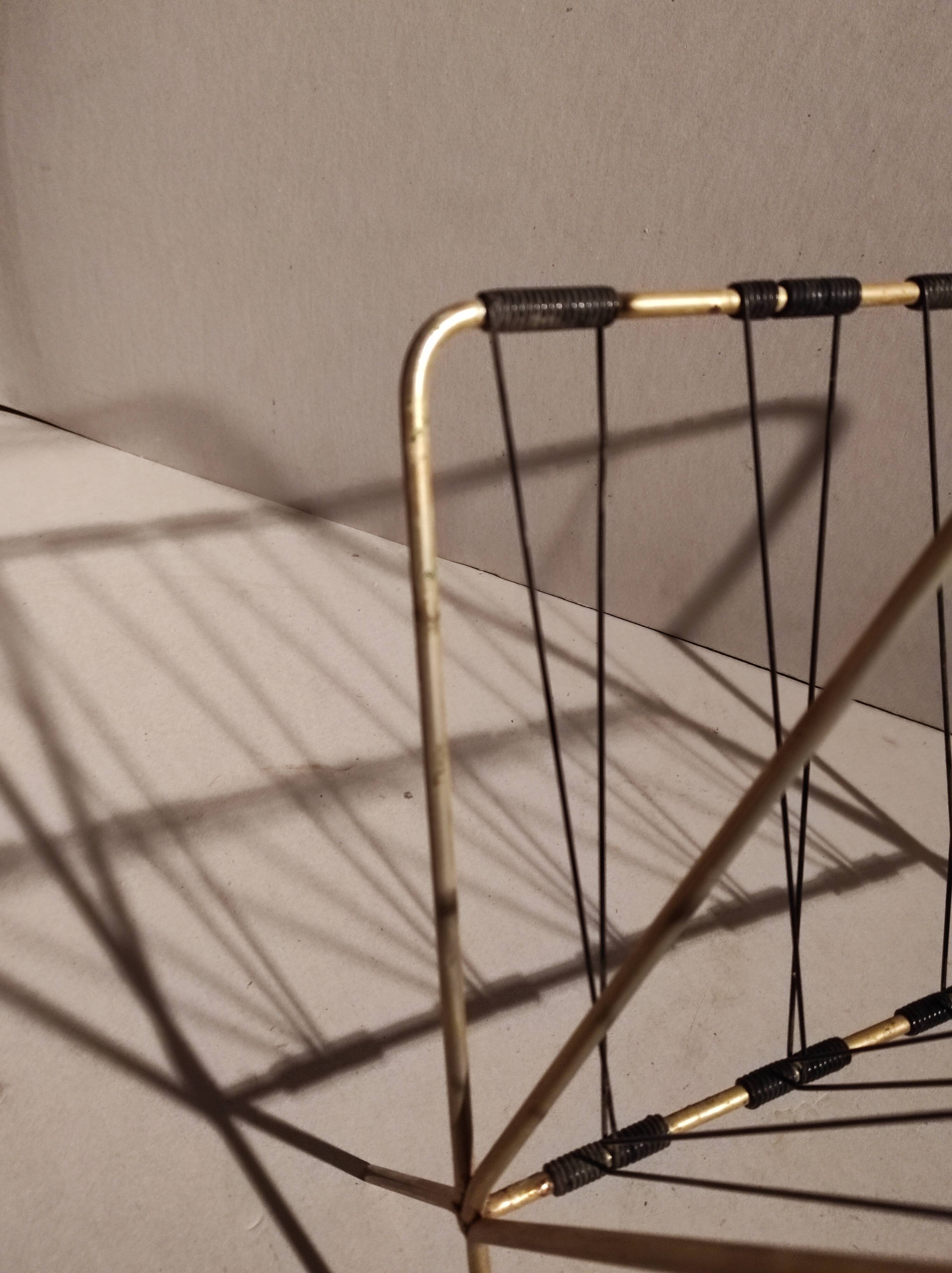 Vintage gold metal and black scoubidou magazine holders