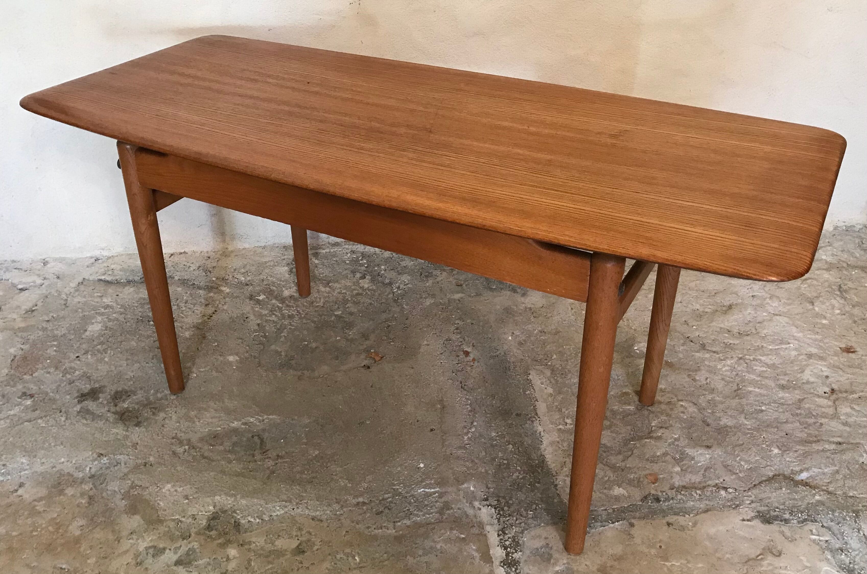 Scandinavian vintage coffee table blond teak